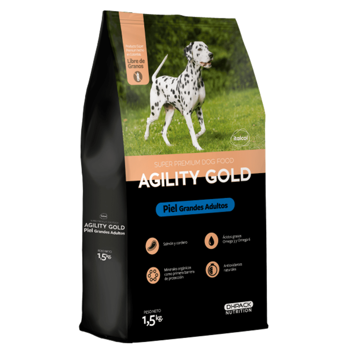AGILITY GOLD GRANDES ADULTO PIEL X 1.5 KG