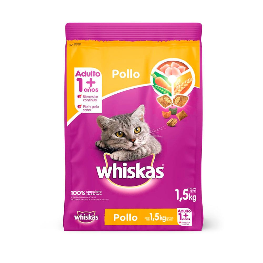 WHISKAS ADULTO POLLO X 1.5 KG