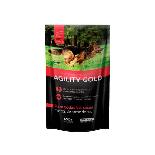 [154837] POUCH AGILITY PERRO CARNE DE RES 100 GR