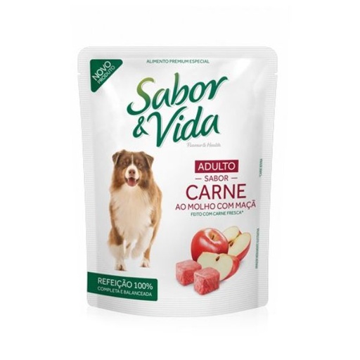 POUCH SABOR Y VIDA PERRO CARNE 100 GR