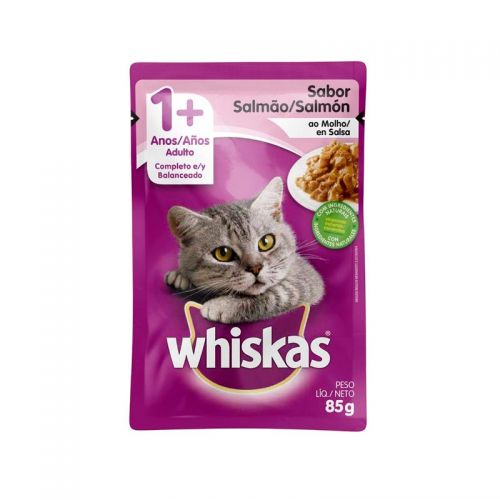 POUCH WHISKAS ADULTO SALMON X 85 GR