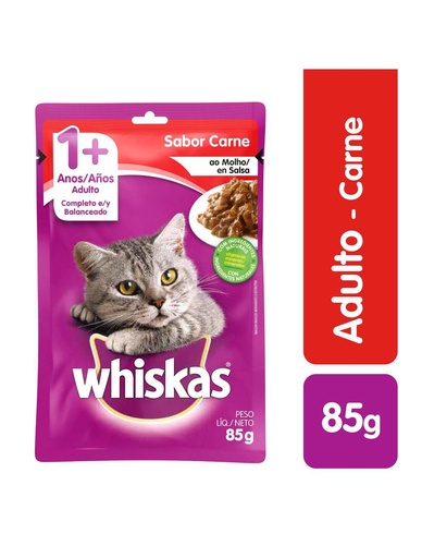 POUCH WHISKAS CARNE X 85 GR